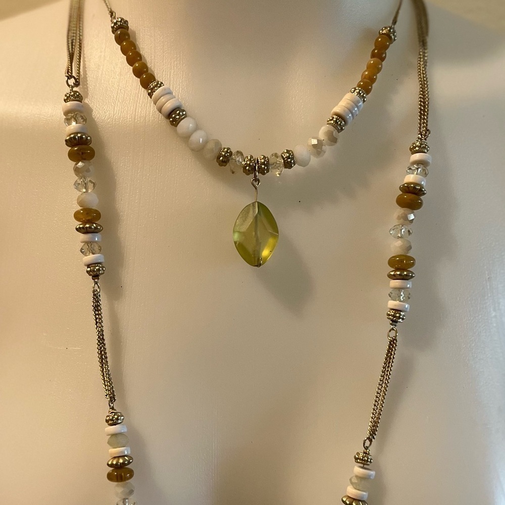 467. CHICO’S LAYERED DOUBLE STRAND STATEMENT NECKLACE - Picture 1 of 4